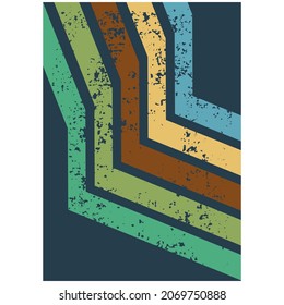 Retro vintage 70s style stripes background poster lines. Retro lines 70s. 1970s Background Grunge Texture Pattern, Vintage Color Stripes inspiration vector.
