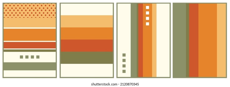 retro vintage 70s style stripes background poster lines. shapes vector design graphic 1970s retro background. abstract stylish 70s era line frame illustration