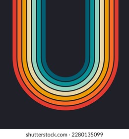 retro vintage 70s style stripes background poster lines. shapes vector design graphic 1970s retro background. abstract stylish 70s era line frame illustration