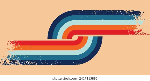 retro vintage 70s style stripes background poster lines. shapes vector design graphic 1970s retro background. abstract stylish 70s era line frame illustration