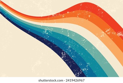 Retro vintage 70s style stripes background poster lines. shapes vector design graphic 1970s retro background. abstract stylish 70s era line frame illustration	
