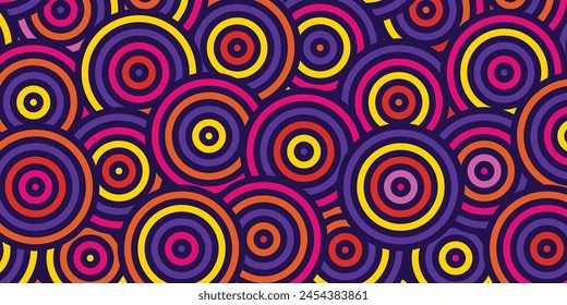 Retro vintage 70s style stripes neon color background poster lines. shapes vector design graphic 1970s retro background. abstract stylish 70s era line frame illustration