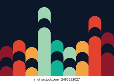 retro vintage 70s style stripes background poster lines. shapes vector design graphic 1970s retro background. abstract stylish 70s era line frame illustration
