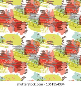 Retro vintage 80 Memphis style of fashion illustration. Seamless abstract vector illustration background.