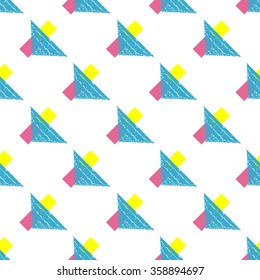 Retro vintage 80 Memphis style of fashion illustration. Seamless pattern vector illustration 