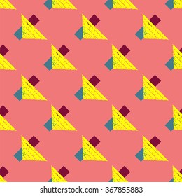 Retro vintage 80 Memphis style of fashion illustration. Seamless pattern vector illustration 