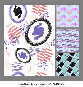 Retro vintage 80 Memphis style of fashion illustration. Seamless pattern vector illustration background.
