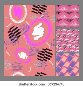 Retro vintage 80 Memphis style of fashion illustration. Seamless pattern vector illustration background.