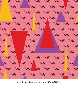 Retro vintage 80 Memphis style of fashion illustration. Seamless pattern vector illustration 