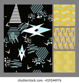 Retro vintage 80 Memphis style of fashion illustration. Seamless pattern vector illustration 