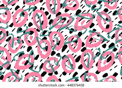 Retro vintage 80 Memphis style of fashion illustration. Seamless abstract vector illustration background.