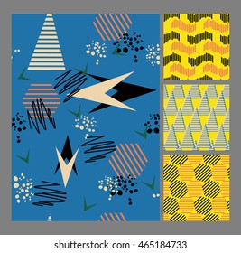 Retro vintage 80 Memphis style of fashion illustration. Seamless pattern vector illustration 