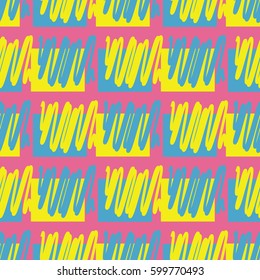 Retro vintage 80 Memphis style of fashion illustration. Seamless pattern vector illustration background.