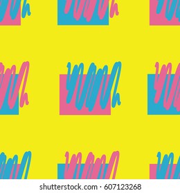 Retro vintage 80 Memphis style of fashion illustration. Seamless pattern vector illustration background.
