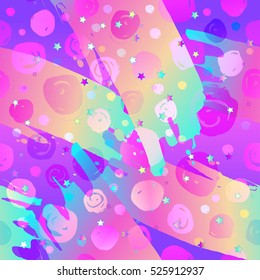 Retro vintage 80s or 90s fashion style abstract seamless pattern background. Good for textile fabric design, wrapping paper and website wallpapers. Vector illustration. 