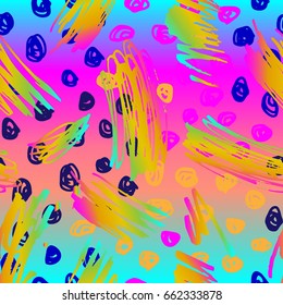 Retro vintage 80s or 90s fashion style abstract seamless pattern background. Good for textile fabric design, wrapping paper and website wallpapers. Vector illustration.
