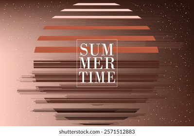 Retro vintage 80s or 90s geometric style abstract background.  Good design for textile t-shirts print design, flyer and poster background. sunset in retro style.pastel colors.brown background