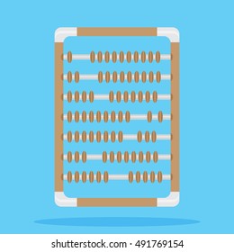 Retro vintage abacus. Calculator for counting, abacus isolated, vector illustration