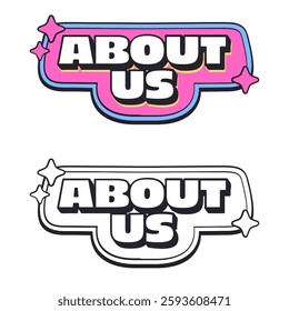 retro vintage about us vector illustration set