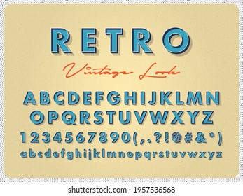 Retro vintage alphabet font design.