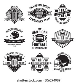 Retro Vintage American Football emblems set, logos, labels, symbols, icons and badges. Business signs,  identity templates and design elements.