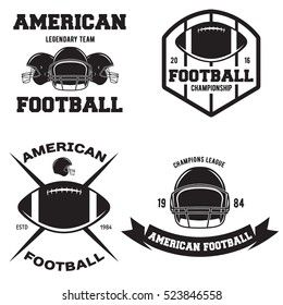 Retro Vintage American Football emblems set logos labels symbols icons and badges. Business signs identity templates and design elements.