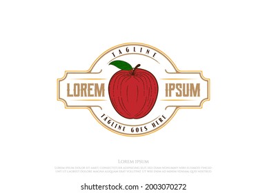 Retro Vintage Apple Cider Badge Label Logo Design Vector