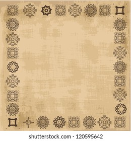Retro Vintage background with border of arabesques