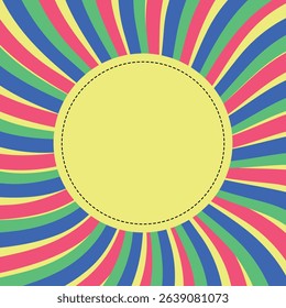 Retro vintage background with rays. Vector template with copy space for banner, postcard, invitation.
