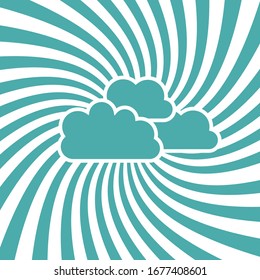 Arrière-plan rétro vintage. Arrière-plan rayon soleil avec un nuage blanc. Fond d'écran de la lumière du soleil. Plaque de cirque. Illustration vectorielle.