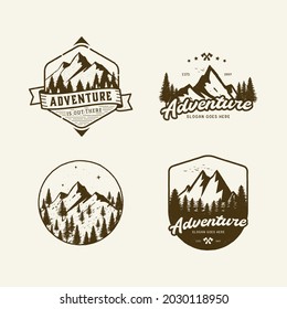 Retro vintage badge adventure logo vector collection