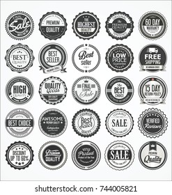 Retro vintage badge and label collection