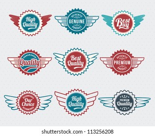 Retro, vintage, Badge and label vector icon logo design