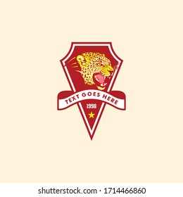 Retro vintage badge leopard for sport team logo template