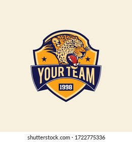 Retro Vintage Badge Leopard For Sport Team Logo Template