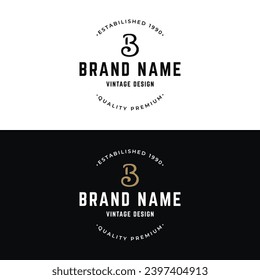 Retro vintage badge typography logo for business, clothing, barber, restaurant and bar.