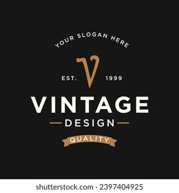 Retro vintage badge typography logo for business, clothing, barber, restaurant and bar.