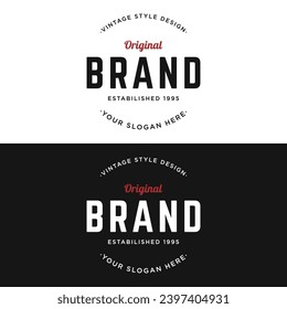 Retro vintage badge typography logo for business, clothing, barber, restaurant and bar.