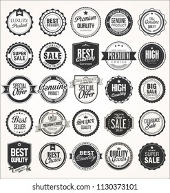 Retro vintage badges collection