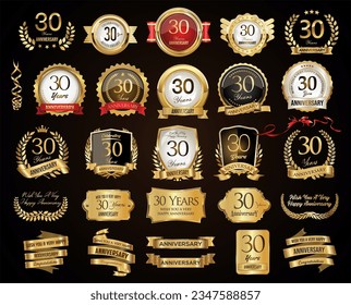 Retro vintage badges and labels anniversary collection vector illustration