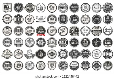 Retro vintage badges and labels collection 