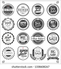 Retro vintage badges and labels collection vector 