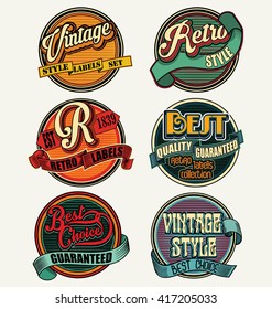 Retro vintage badges and labels collection