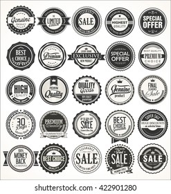 Retro vintage badges and labels collection