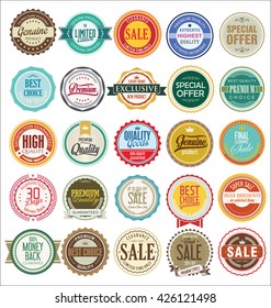 Retro vintage badges and labels collection