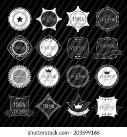 retro vintage badges and labels on abstract background