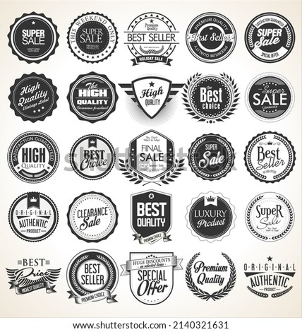 Retro vintage badges and labels vector 