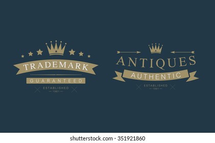 Retro Vintage badges. Vector design elements, 