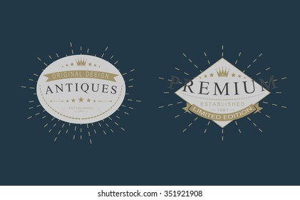 Retro Vintage badges. Vector design elements, 