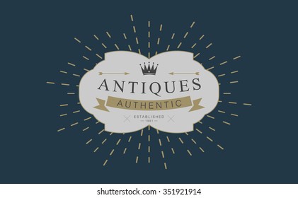 Retro Vintage badges. Vector design elements, 